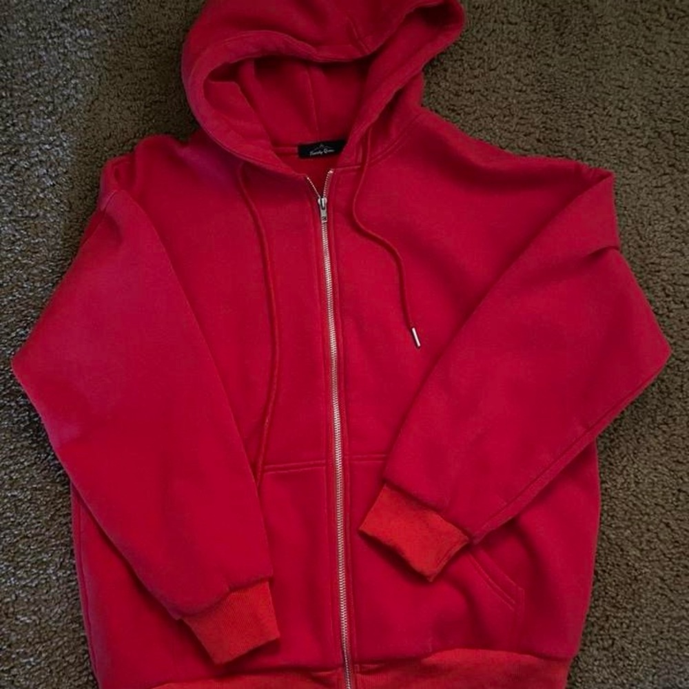 Red Zip-Up Hoodie
